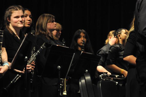 Students performing at the 2023-2024 All County Band Concert